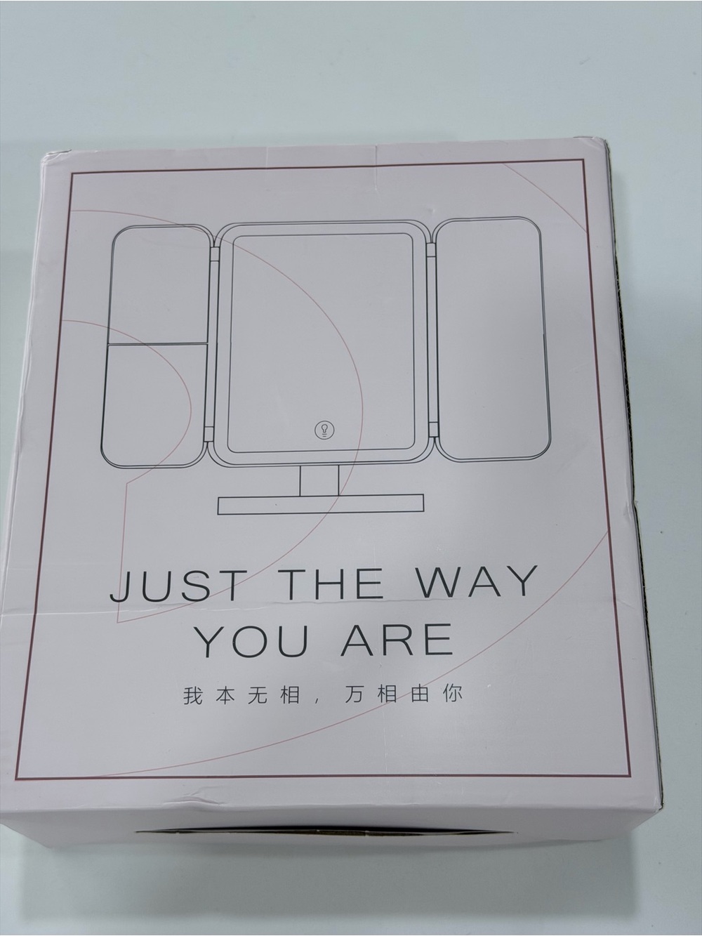 Pink Tri-Fold LED Vanity Mirror